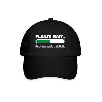 Introvert Recharging Social Skills - Dark BG - Baseball Cap - black/black - Front