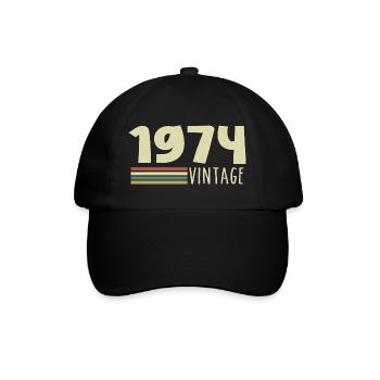 1974-Anniversaire-1974-retro-1974 - Casquette classique - noir/noir - Devant