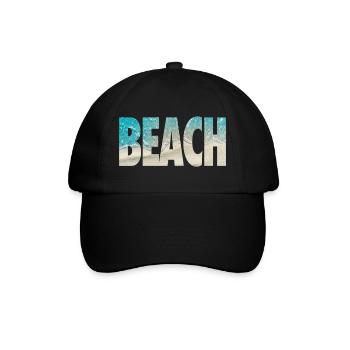 Ambiance texte de la plage tropicale de l’océan - Casquette classique - noir/noir - Devant