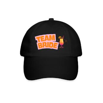 Team Bride - Cocktail - customizable - Baseball Cap - black/black - Front