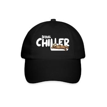 Faultier Serial Chiller – Lustiges Sloth Tee - Baseballkappe - Schwarz/Schwarz - Vorne