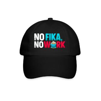 No Fika No Work - Typographie de la pause café suédoise - Casquette classique - noir/noir - Devant