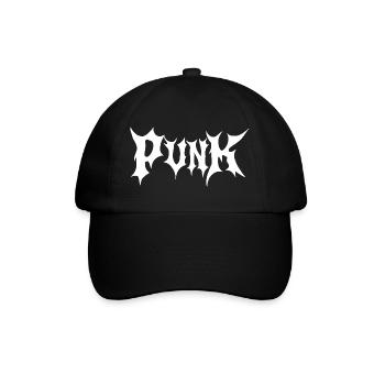 Punk-Gothic-Logo - Baseballkappe - Schwarz/Schwarz - Vorne