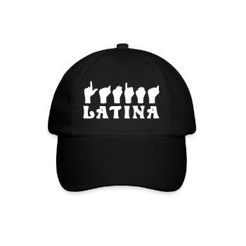 Latina Pride Hand Sign Artwork - Baseball Cap - black/black - Front