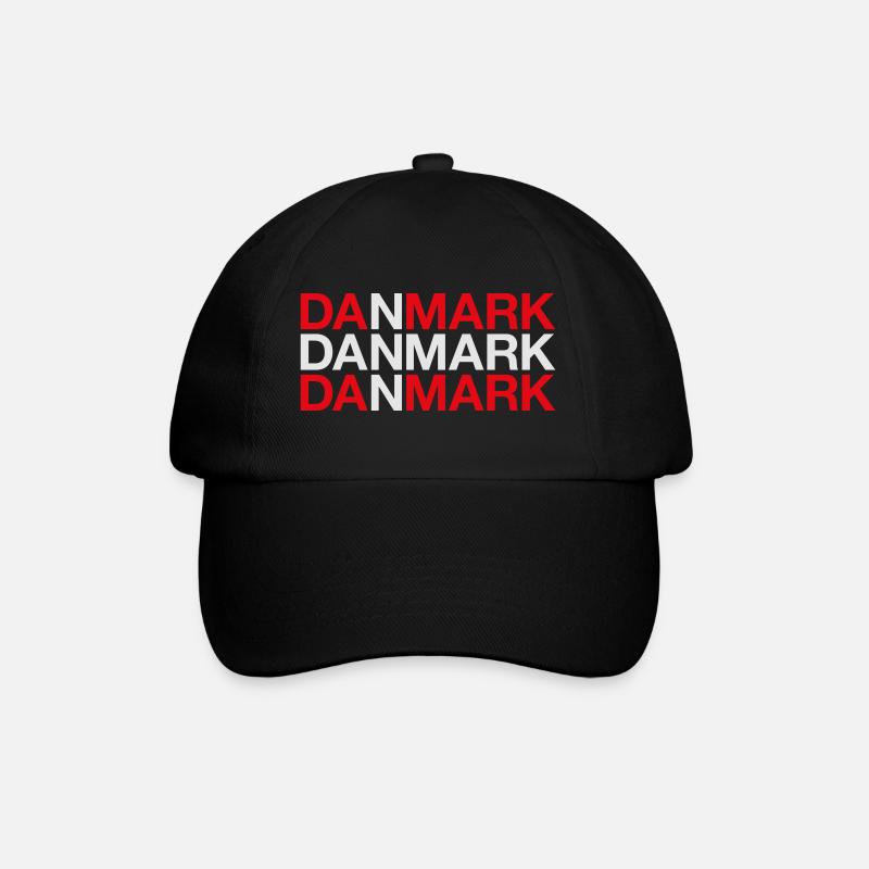 Danmark Denmark Dänemark Flagge - Baseballkappe - Schwarz/Schwarz