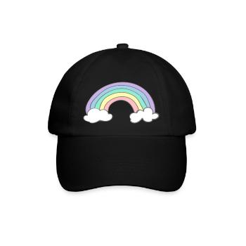 Regenbogen - Baseballkappe - Schwarz/Schwarz - Vorne