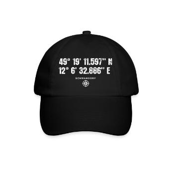 Schwandorf Geocacher Geschenk Standort GPS Stadt - Baseballkappe - Schwarz/Schwarz - Vorne