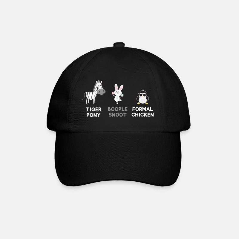 Zebra - Hase - Pinguin oder doch Tiger Pony.... - Baseballkappe - Schwarz/Schwarz