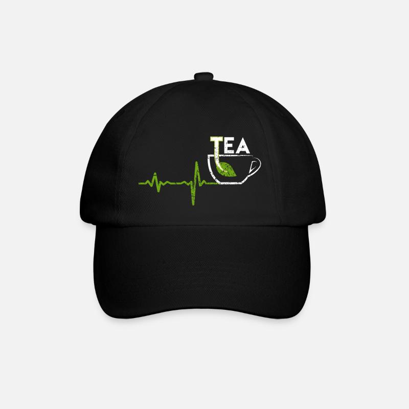 Heartbeat Tee Geschenk - Baseballkappe - Schwarz/Schwarz
