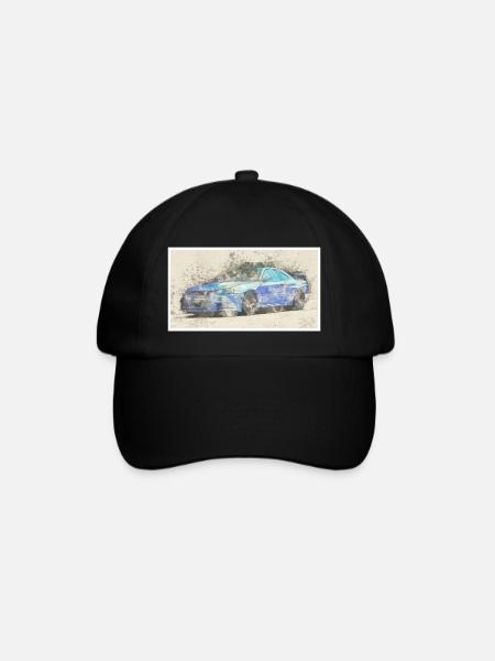 GTR R34 watercolors - Baseballkappe - Schwarz/Schwarz