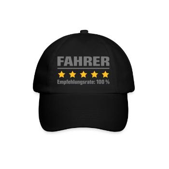 Empfehlungsrate 100 Prozent - fahrer - Baseballkappe - Schwarz/Schwarz - Vorne