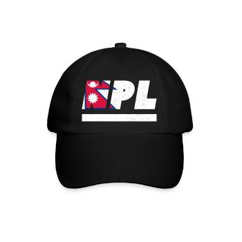 Nepal Fahne Flagge NPL - Baseballkappe - Schwarz/Schwarz - Vorne