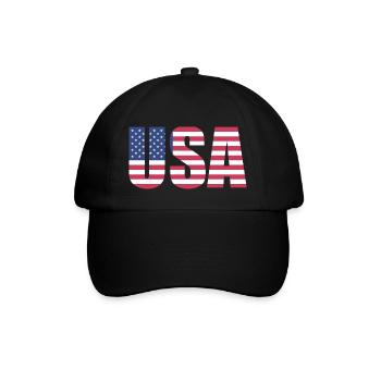 USA Stars and Stripes - Baseballkappe - Schwarz/Schwarz - Vorne