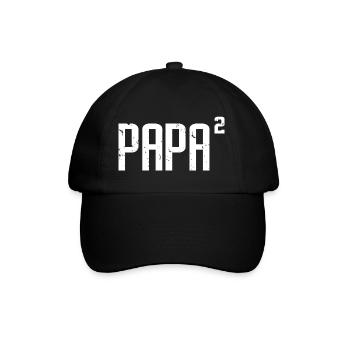 Papa von 2 Spaß Papa von zwei Vatertagsgeschenk - Baseballkappe - Schwarz/Schwarz - Vorne