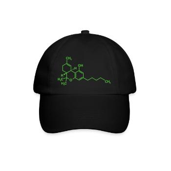 Tetrahydrocannabinol THC molécule - Casquette classique - noir/noir - Devant