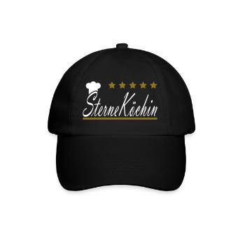 Sterneköchin - Baseballkappe - Schwarz/Schwarz - Vorne