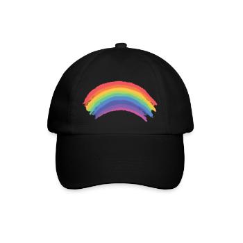 Awesome Rainbow Flag, LGBTQ Gay Lesbian Pride Gift - Baseball Cap - black/black - Front