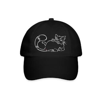 Chat non non non majeur blanc - Casquette classique - noir/noir - Devant
