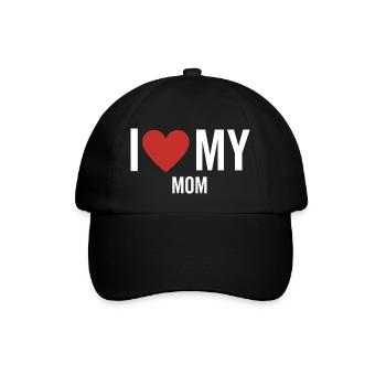 Ich liebe meine Mutter - Baseballkappe - Schwarz/Schwarz - Vorne