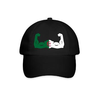 Algerien in der Stärke - Baseballkappe - Schwarz/Schwarz - Vorne