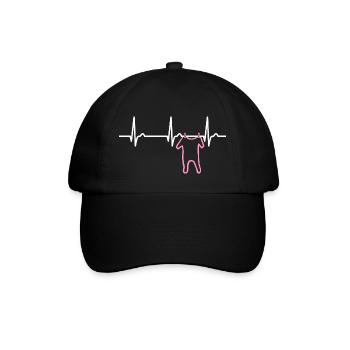 Courbe cardiaque ECG Baby Girl - Pulse Pregnancy - Casquette classique - noir/noir - Devant