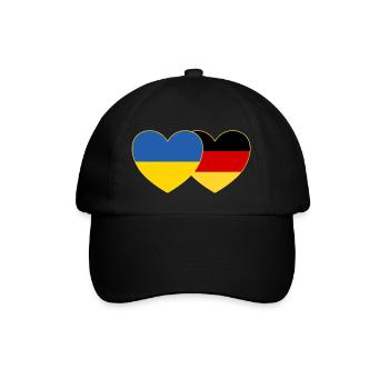 Ukraine Germany Heart Flag - Baseball Cap - black/black - Front