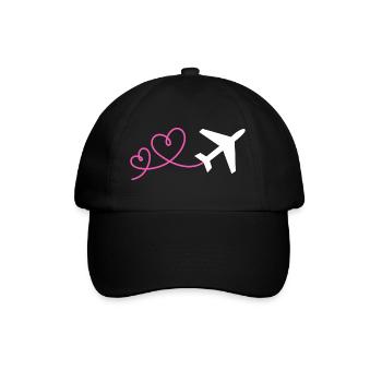 Flyers with a heart Flying Travel Holiday Airplane - Baseball Cap - black/black - Front