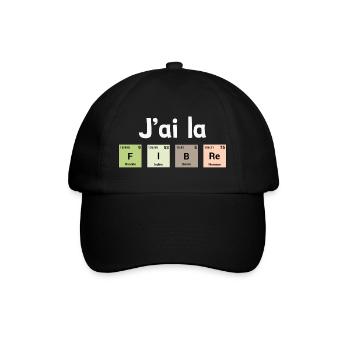 Ich habe Faser - periodische Elemente - Baseballkappe - Schwarz/Schwarz - Vorne