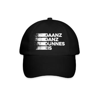 Ganz Dünnes Eis Risiko Umgangssprache Vorsicht - Baseballkappe - Schwarz/Schwarz - Vorne