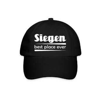 Siegen - Stadt best place ever - Baseballkappe - Schwarz/Schwarz - Vorne