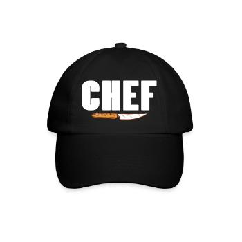 Awesome CHEF Cooking Designs T-Shirt Present Gift - Baseballkappe - Schwarz/Schwarz - Vorne