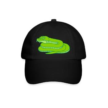 Böse gefährliche Schlange Design - Baseballkappe - Schwarz/Schwarz - Vorne