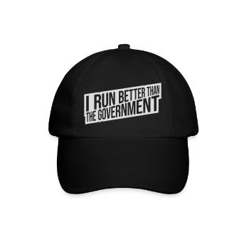 run better than government - Baseballkappe - Schwarz/Schwarz - Vorne