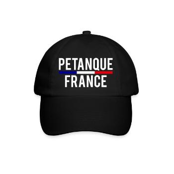 Pétanque France Petanque Frankreich Boule Boccia - Baseballkappe - Schwarz/Schwarz - Vorne