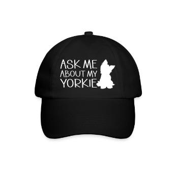 Yorkshire Terrier Yorkie Hund Geschenk - Baseballkappe - Schwarz/Schwarz - Vorne