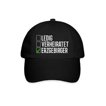 Erzgebirge Ledig Verheiratet - Baseballkappe - Schwarz/Schwarz - Vorne