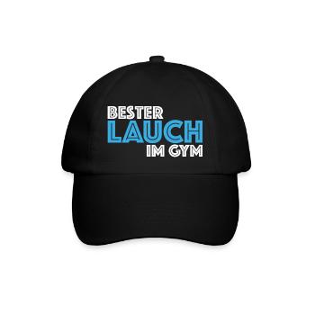 Bester Lauch im Gym | Fitness, Bodybuilding - Baseballkappe - Schwarz/Schwarz - Vorne