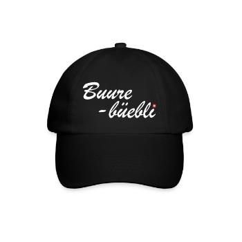 Buurebüebli | Bauer, Schweiz, Schweizerdeutsch - Baseballkappe - Schwarz/Schwarz - Vorne
