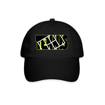 TENNIS-Neon-Raster-Overlay - Baseballkappe - Schwarz/Schwarz - Vorne