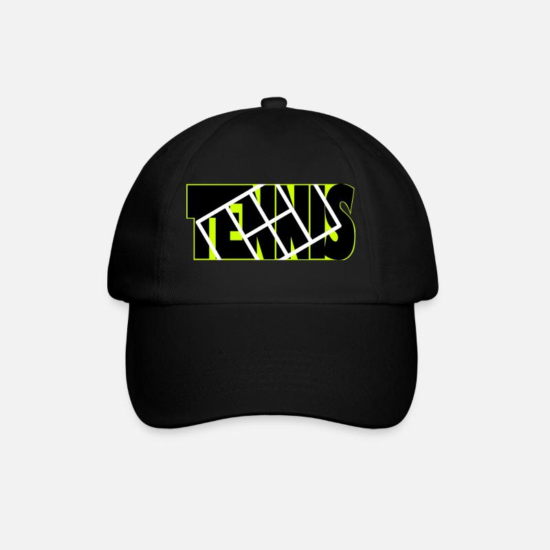 TENNIS-Neon-Raster-Overlay - Baseballkappe - Schwarz/Schwarz