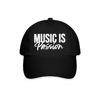 Music is passion - Baseballkappe - Schwarz/Schwarz - Vorne