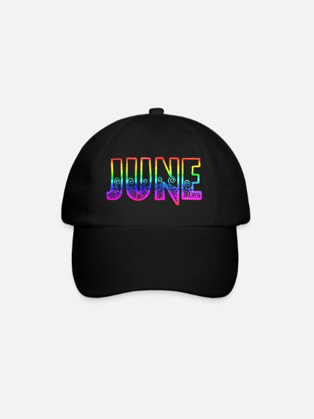 june rs regenbogen - Baseballkappe - Schwarz/Schwarz
