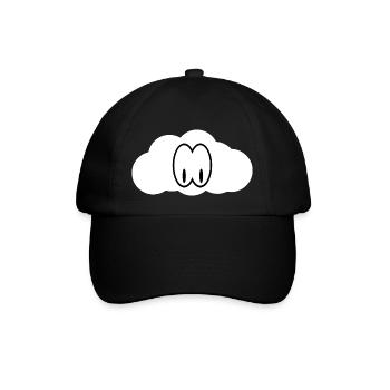 Wolke mit Augen / Wolken Design - Baseballkappe - Schwarz/Schwarz - Vorne