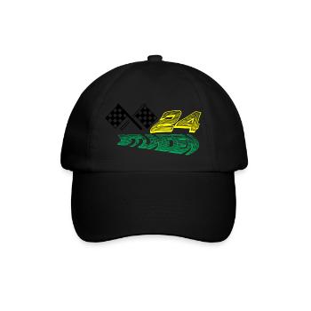 24 stunden flag grün - Baseballkappe - Schwarz/Schwarz - Vorne