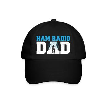 Ham Radio Dad Men Frequency Antenna Radio Lover - Baseball Cap - black/black - Front