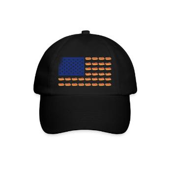 Independence Day American Flag Hot Dog 4. - Baseball Cap - black/black - Front