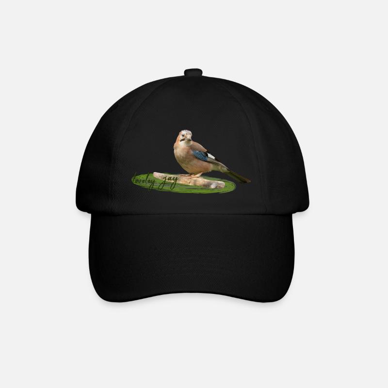 Eichelhäher - Baseballkappe - Schwarz/Schwarz