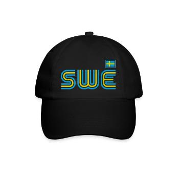 Schweden Schweden Flagge national norden skandinavia - Baseballkappe - Schwarz/Schwarz - Vorne