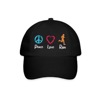 Peace Love Running - Baseball Cap - black/black - Front