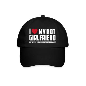 I love my hot girlfriend - Baseballkappe - Schwarz/Schwarz - Vorne
